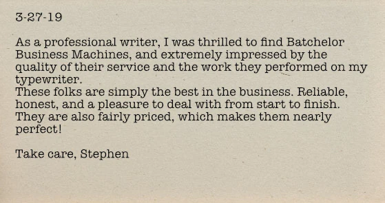 A positive testimonial letter.