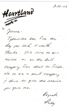 A positive letter testimonial.