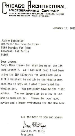 A positive letter testimonial.